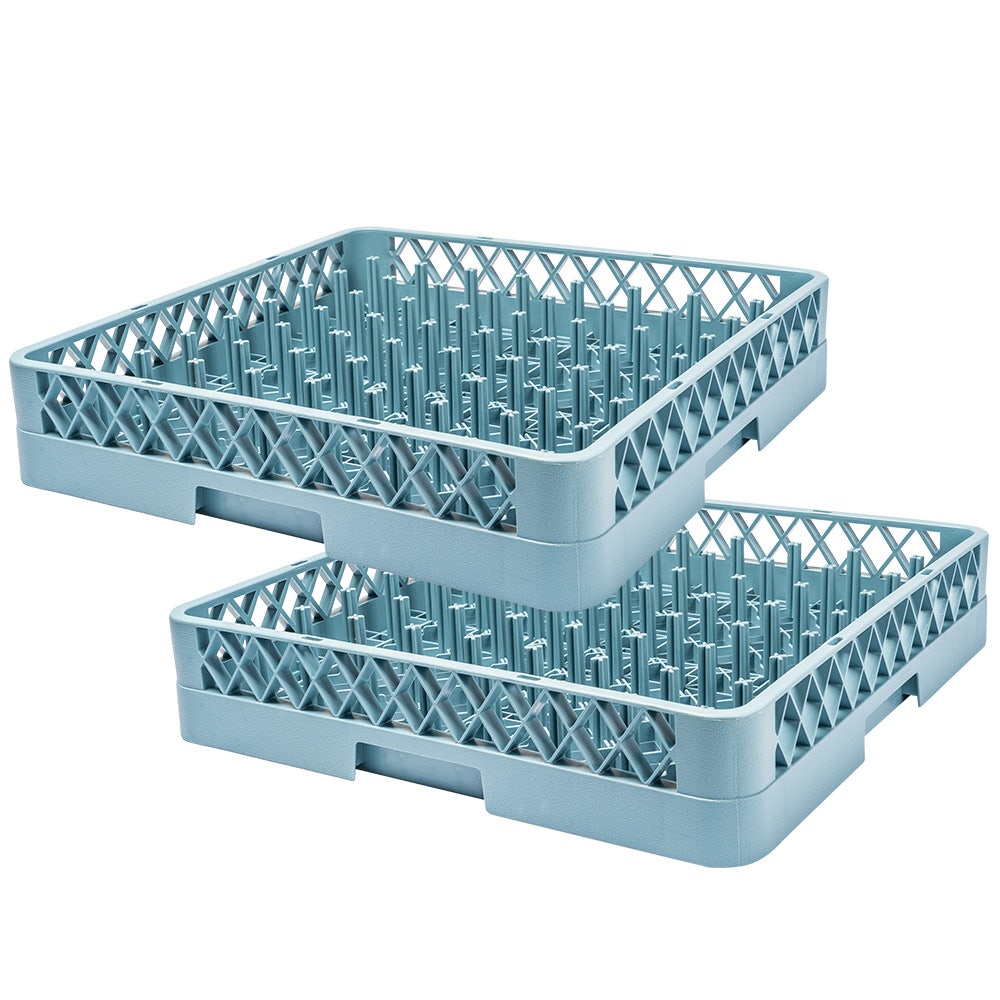 2 x EUROCHEF 500x500mm Racks for Commercial Dishwasher 64 Peg Dish Plate Tray for Restaurant Cafe Kitchen