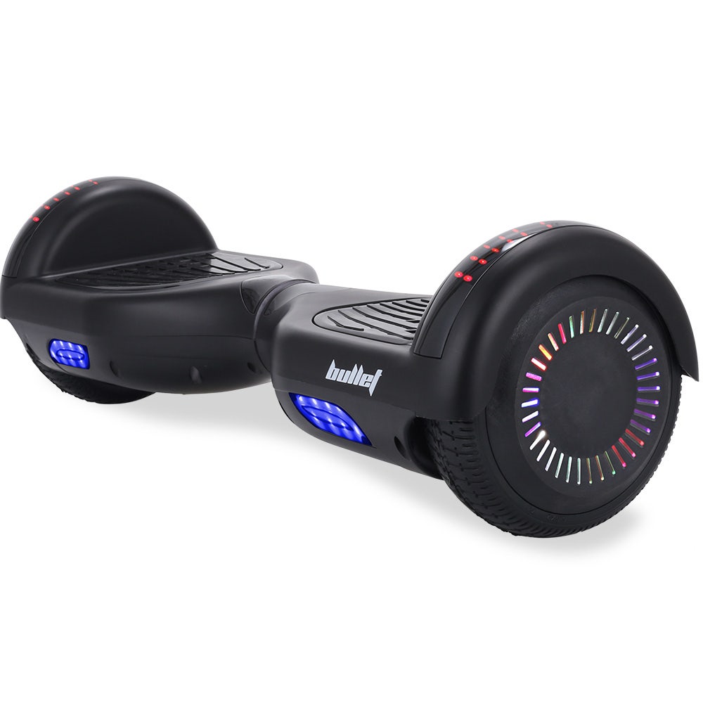 BULLET SX 2000 Hoverboard Scooter 500W Brushless Superior Self Balancing System UL Certified LED Lights Black