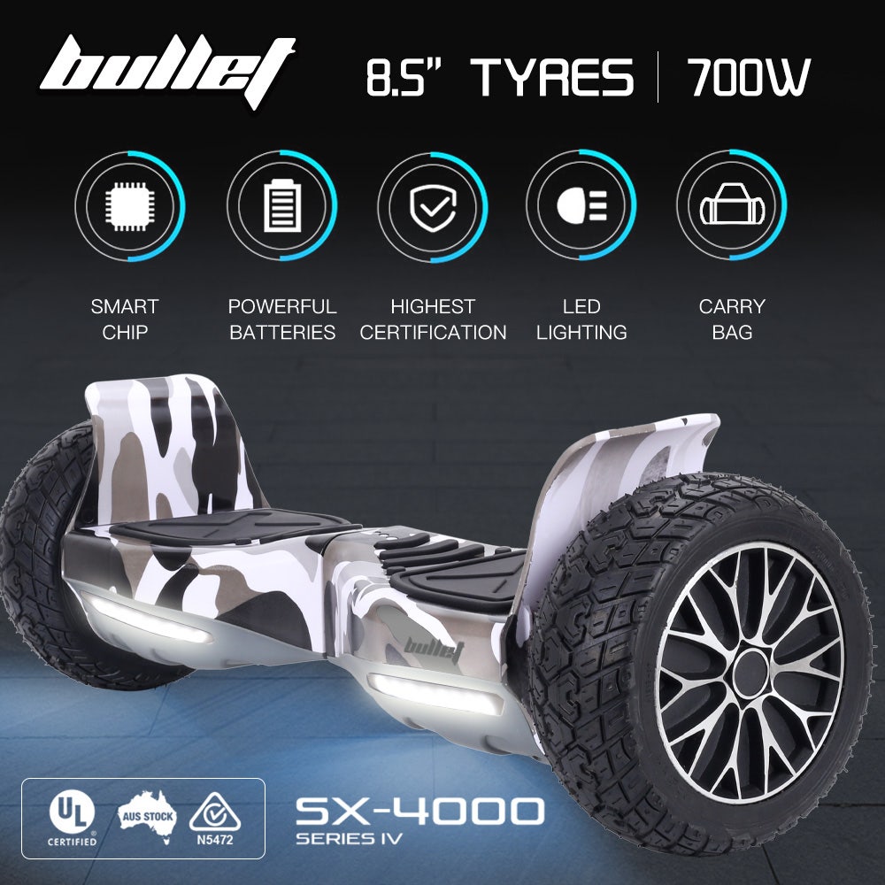 PRE ORDER BULLET SX 4000 Hoverboard Scooter 8.5 Wheels 700W Brushless Superior Self Balancing System UL