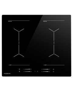 EUROCHEF 60cm 4 Zone Induction Cooktop, 7200W Electric, Dual Link Bridged Zone Hobs, Touch Controls